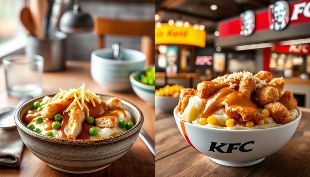 homemade vs KFC Famous Bowl